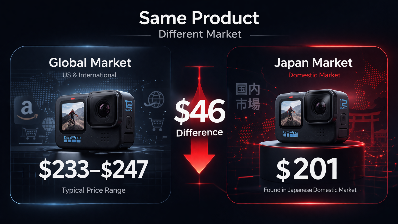 GoPro Hero 12 Japan vs global price difference when buying from Japan