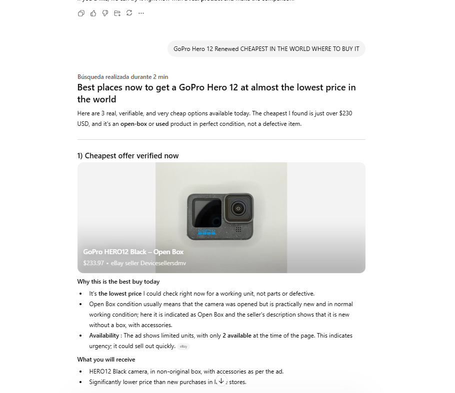 AI price results showing higher global pricing